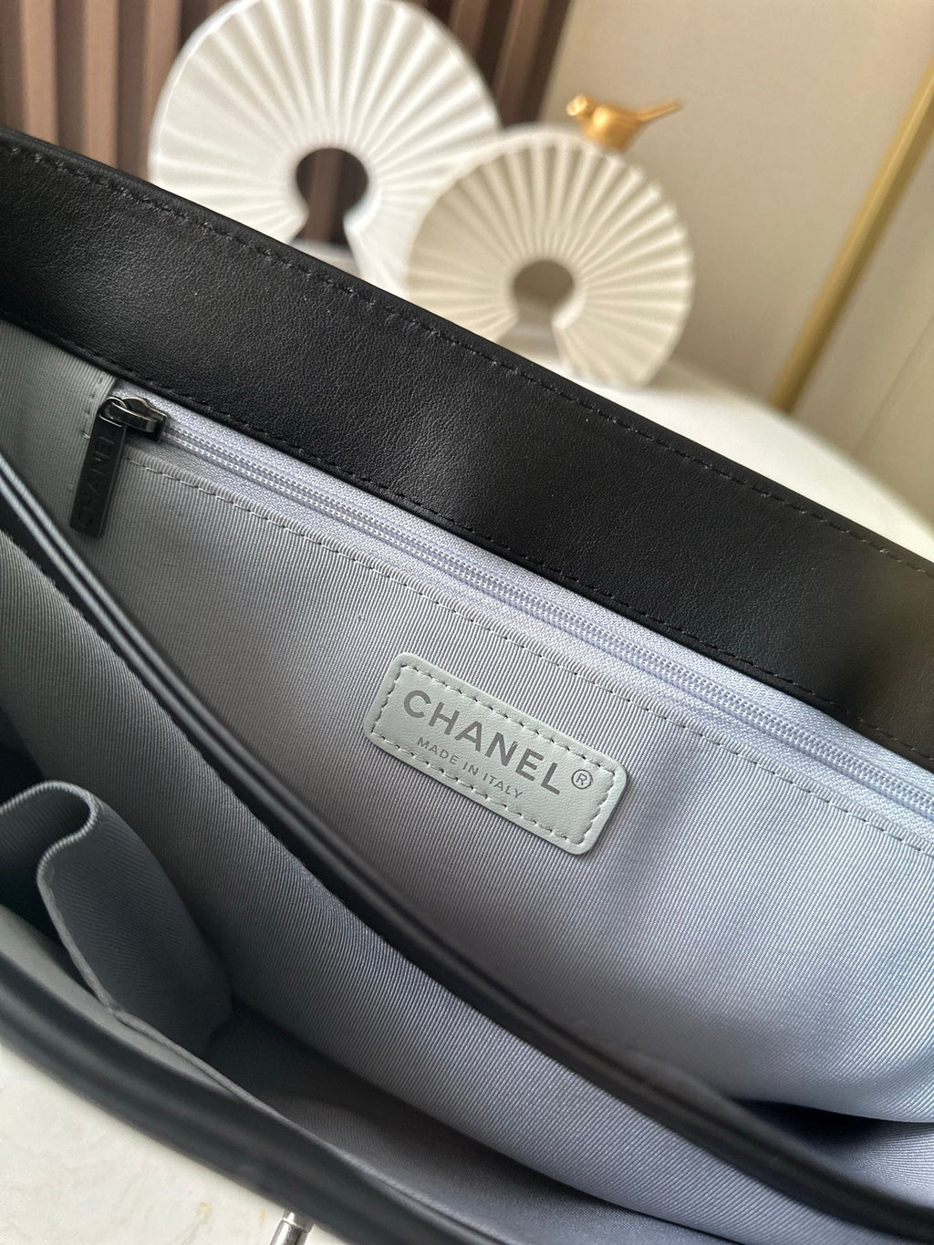 CHANEL 25S SHOULDER BAG 34 IN BLACK CALFSKIN